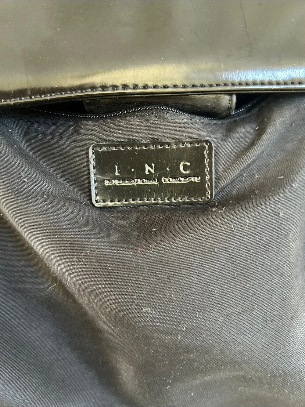 INC International Concepts Black and Snake-Print Patchwork Tote